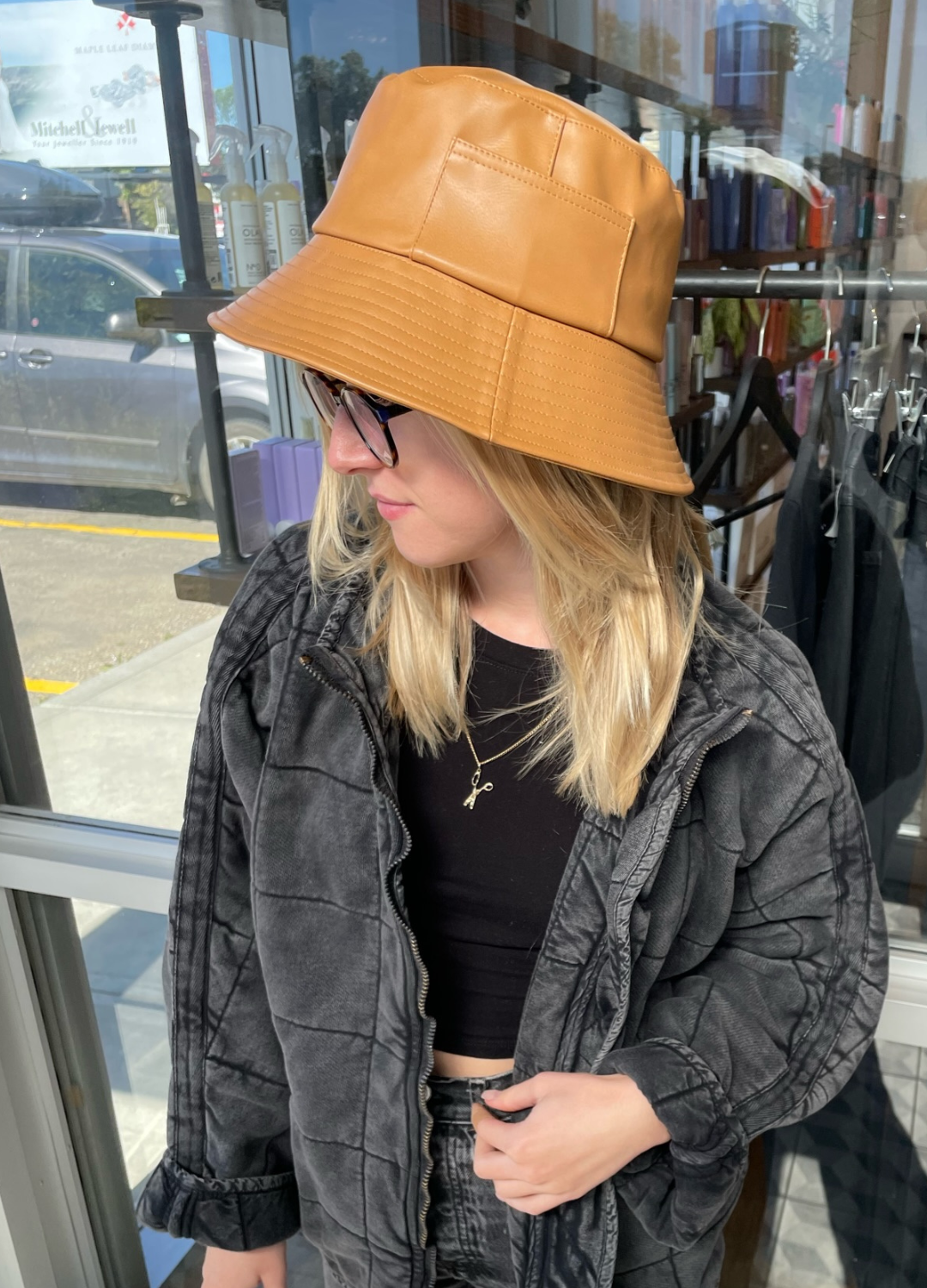 The Wave Bucket in Tan Vegan Leather