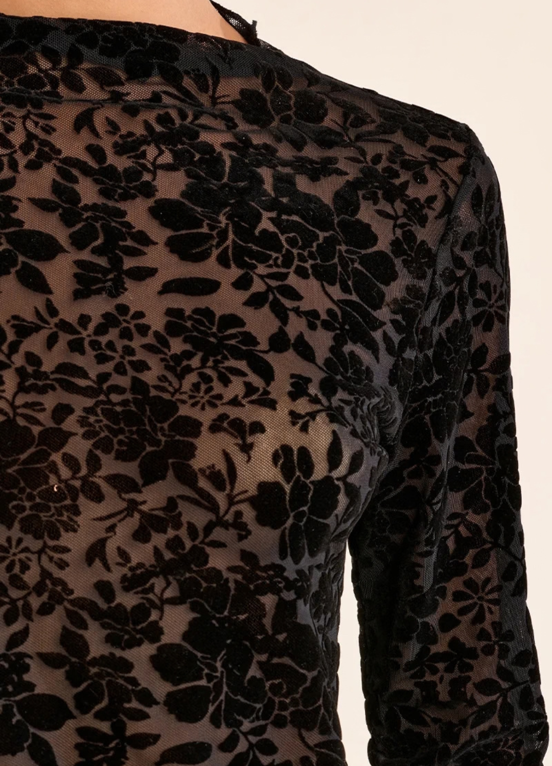 Marissa Sheer Floral Flocked Top