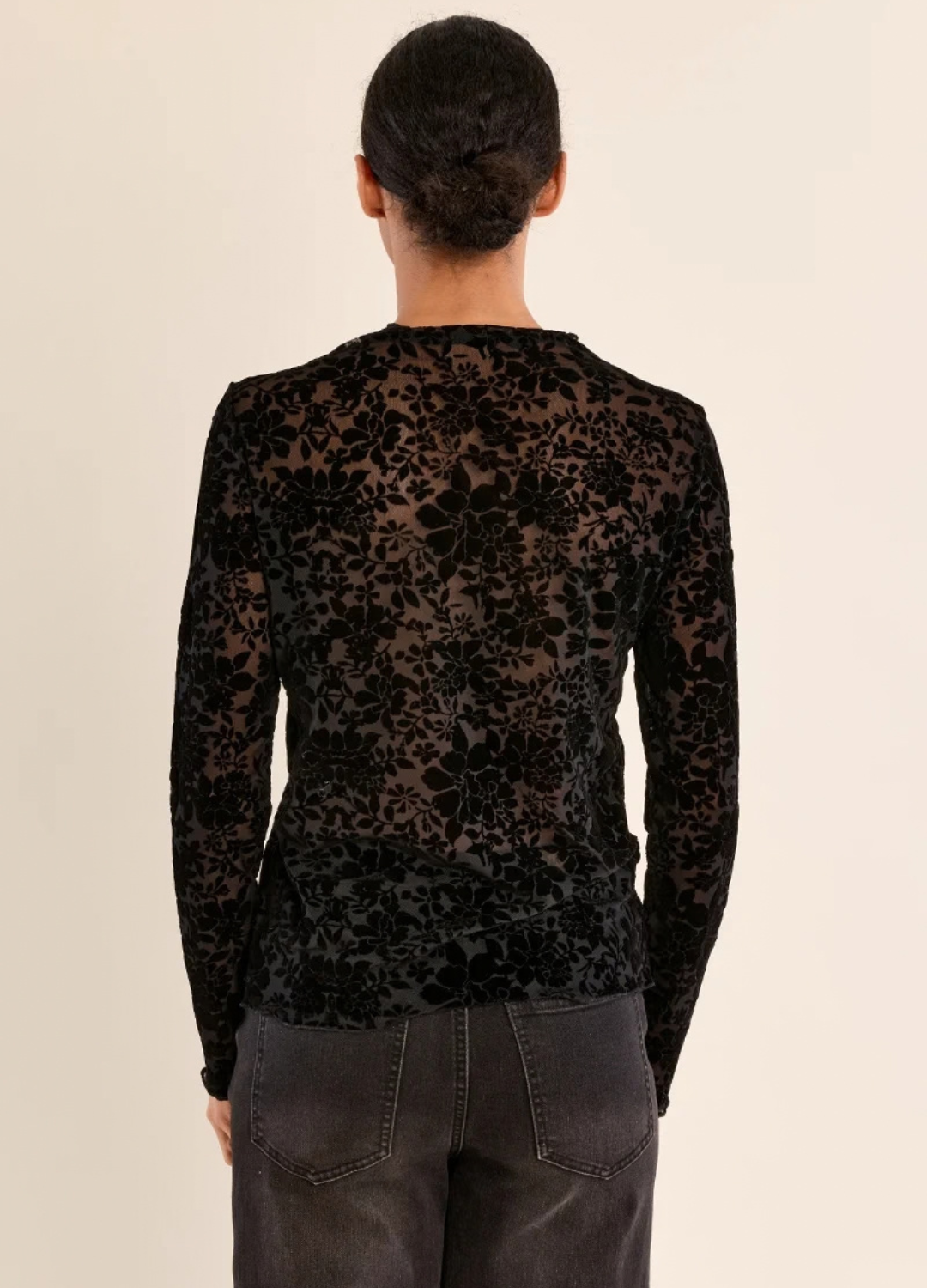 Marissa Sheer Floral Flocked Top