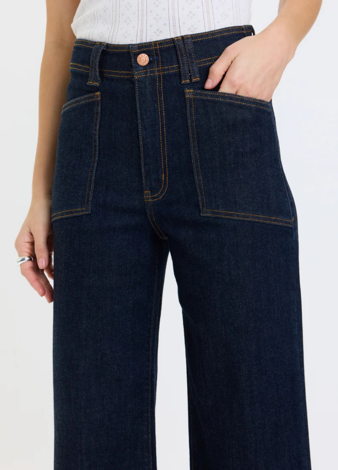 Valley Girl Wide Leg Ankle in Rinse