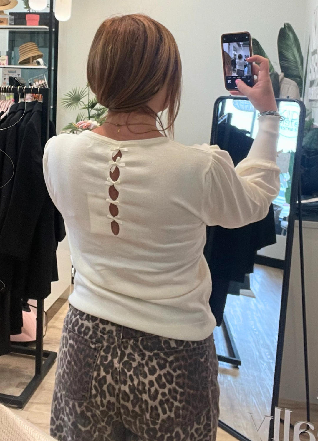 Fine Knit Sweater with Bow Details