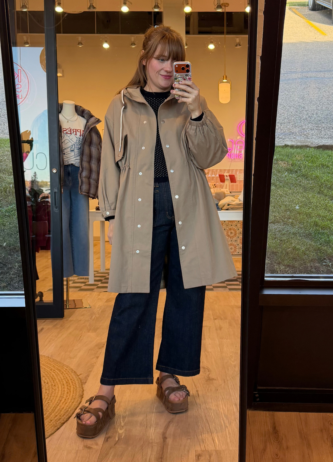 Lauren Cinch Waist Hooded Coat