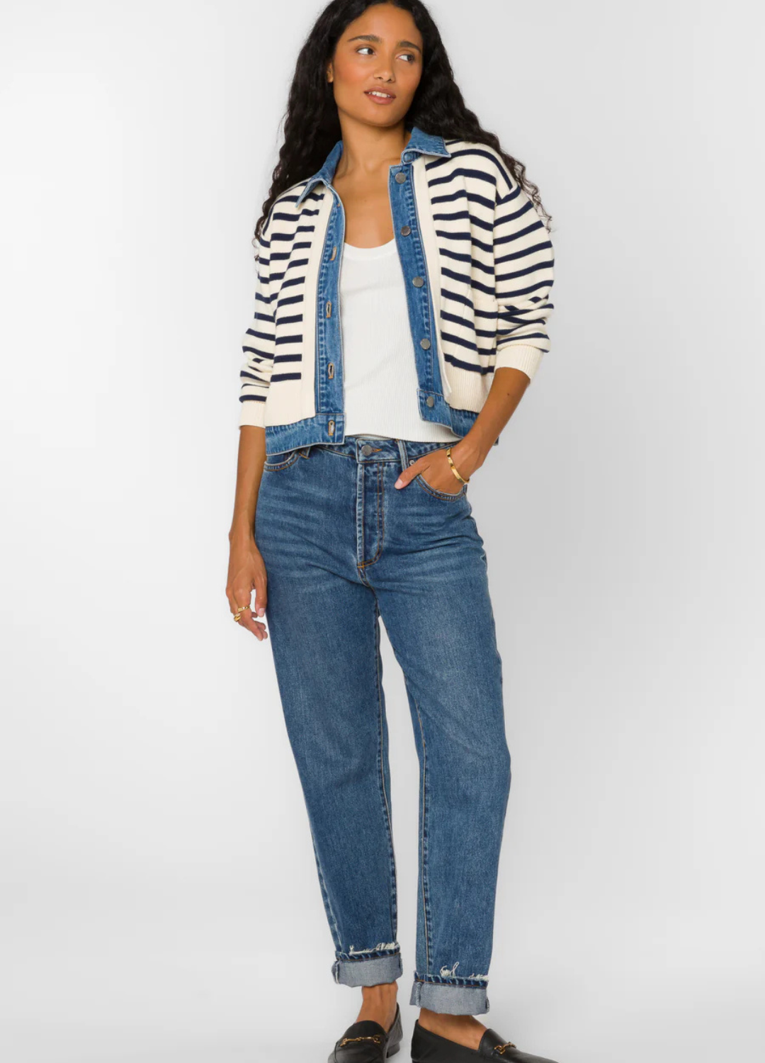 Francis Ivory & Blue Striped Jacket