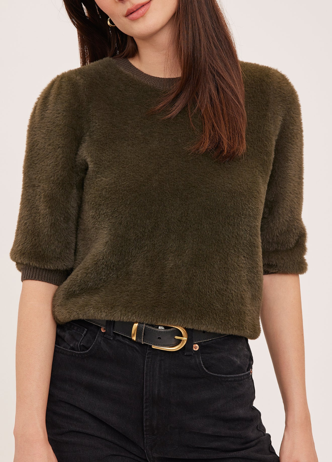 Yvonne Half Sleeve Plush Sweater