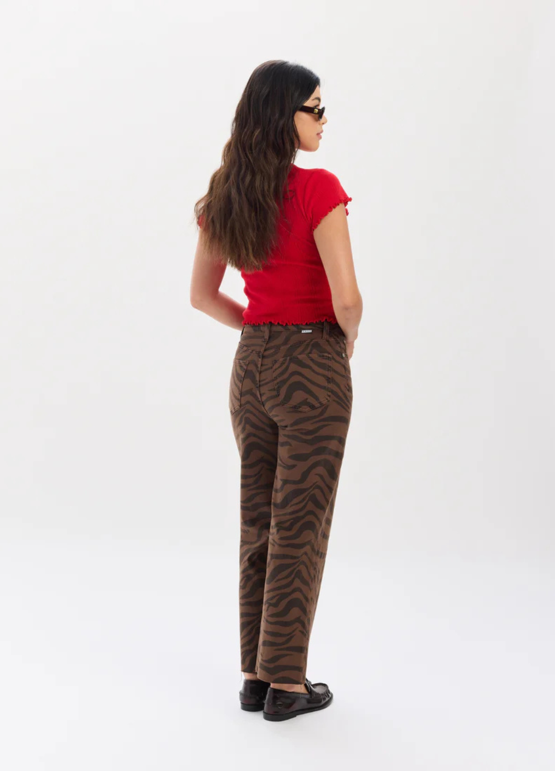 Pleaser Wide Leg Ankle in Desert Zebra
