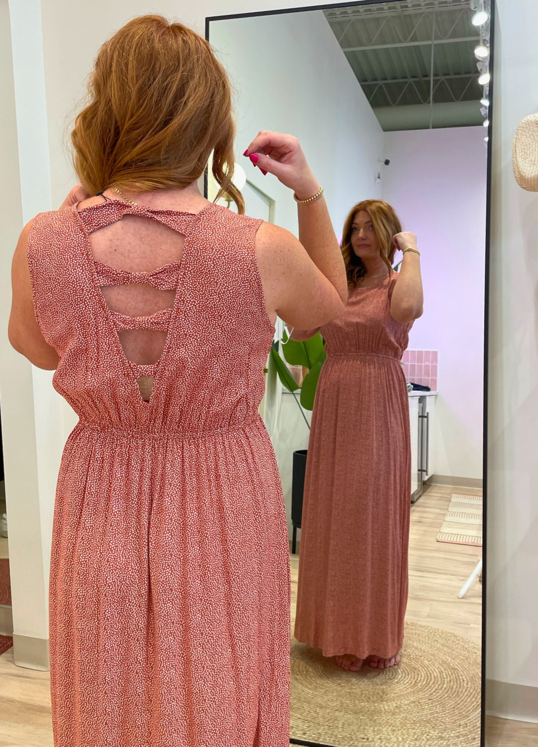 Sleeveless Maxi Dress with Deep V Back Detail