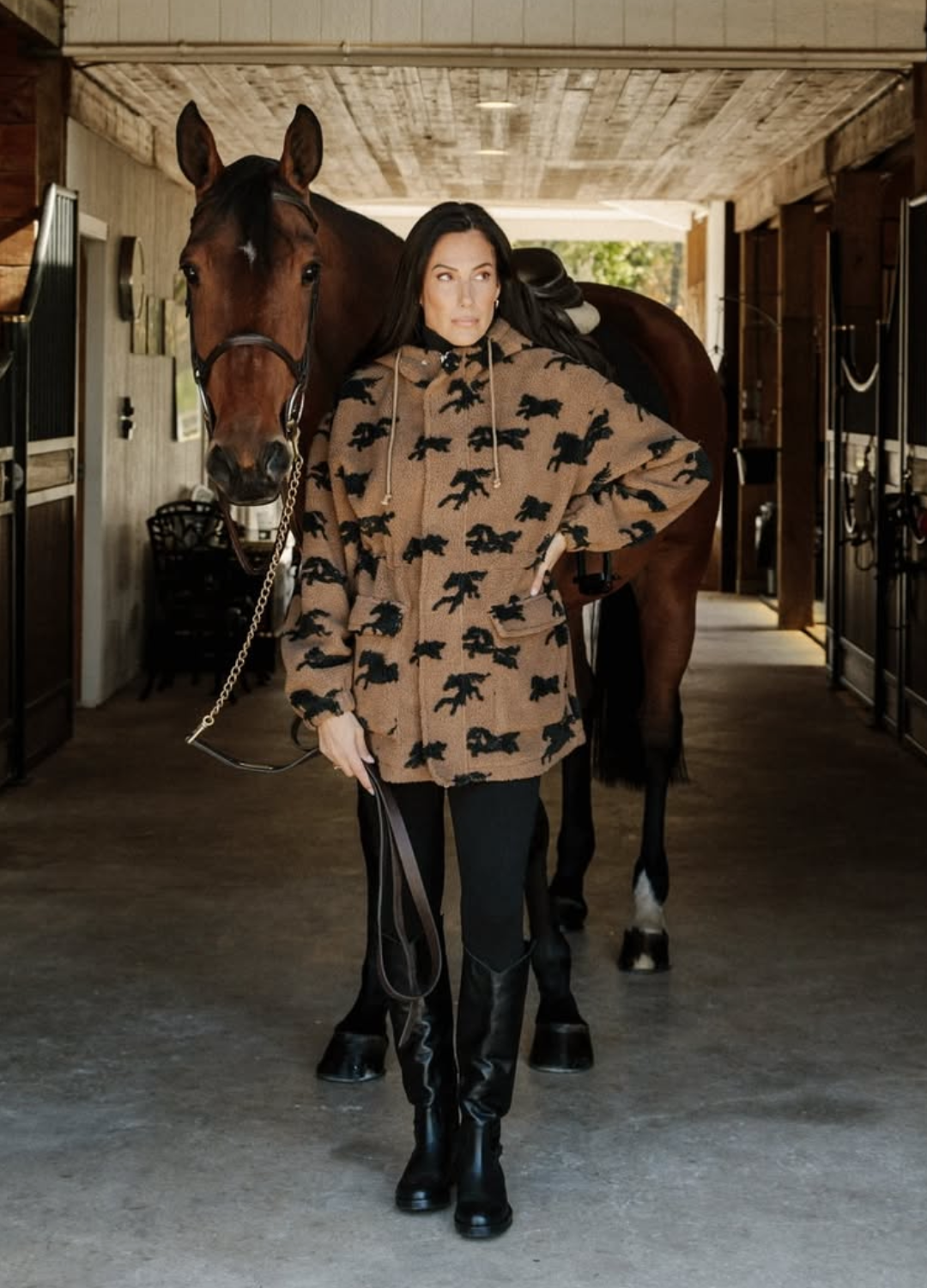 Horse Sherpa Parka Jacket