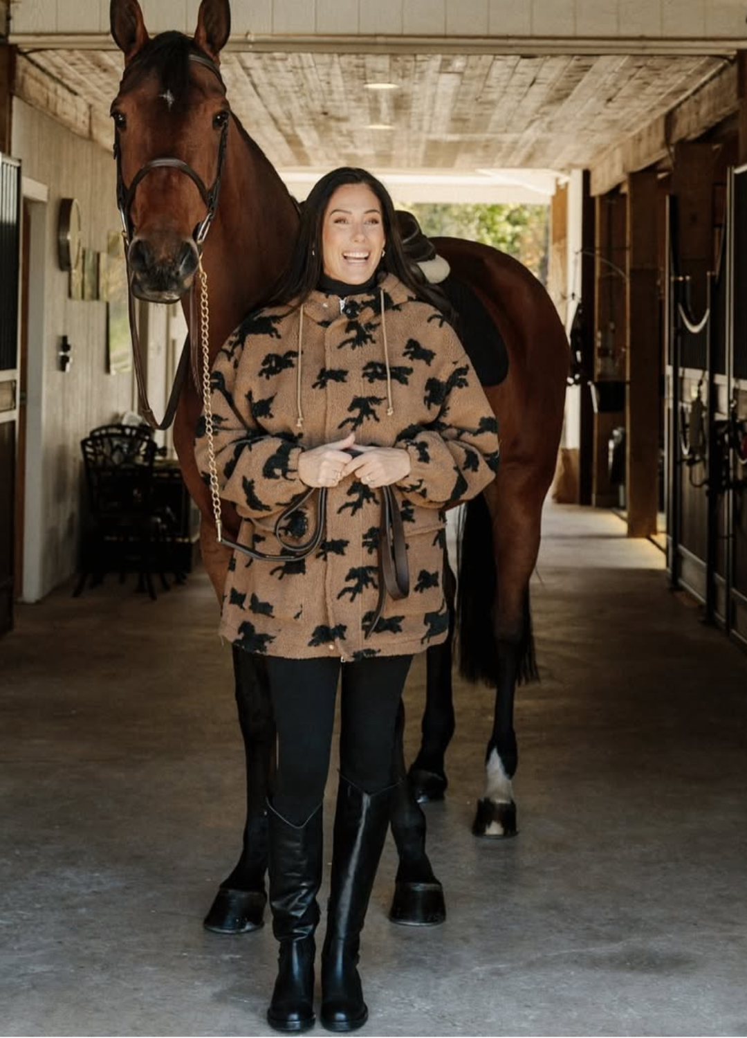 Horse Sherpa Parka Jacket