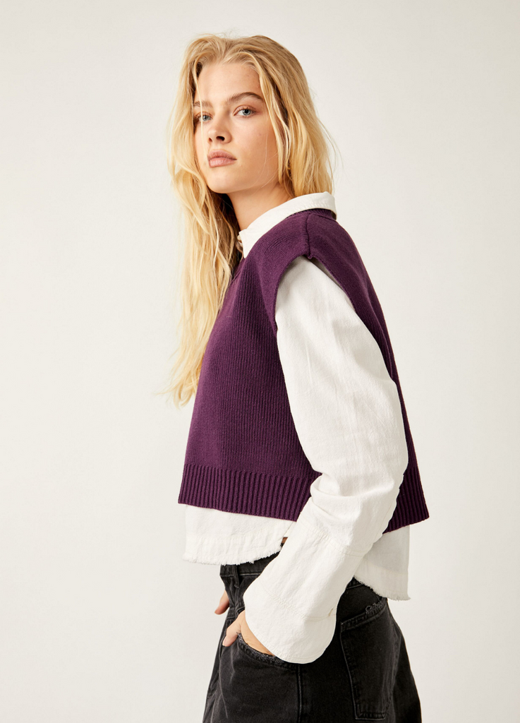 Easy Street Sweater Vest // Potent Purple