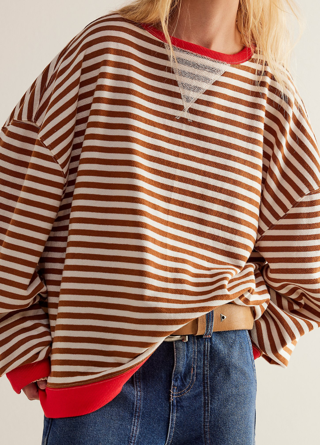 Classic Striped Oversized Crewneck