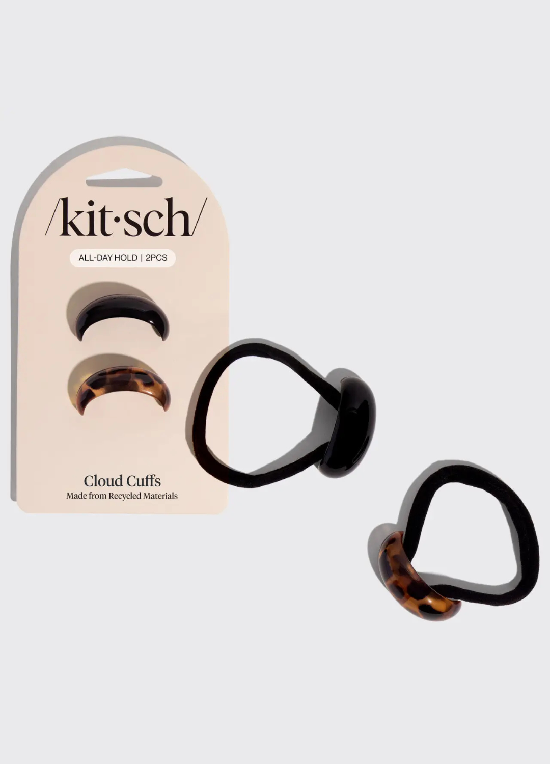 Black & Tort Cloud Ponytail Cuff Set