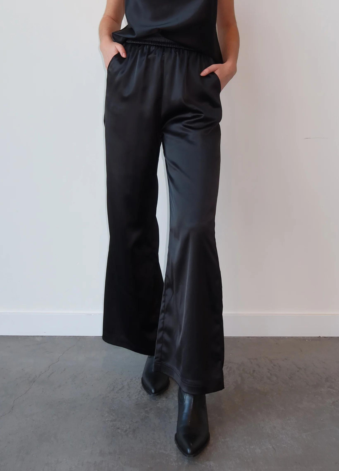 The Stevie Satin Straight Leg Pant