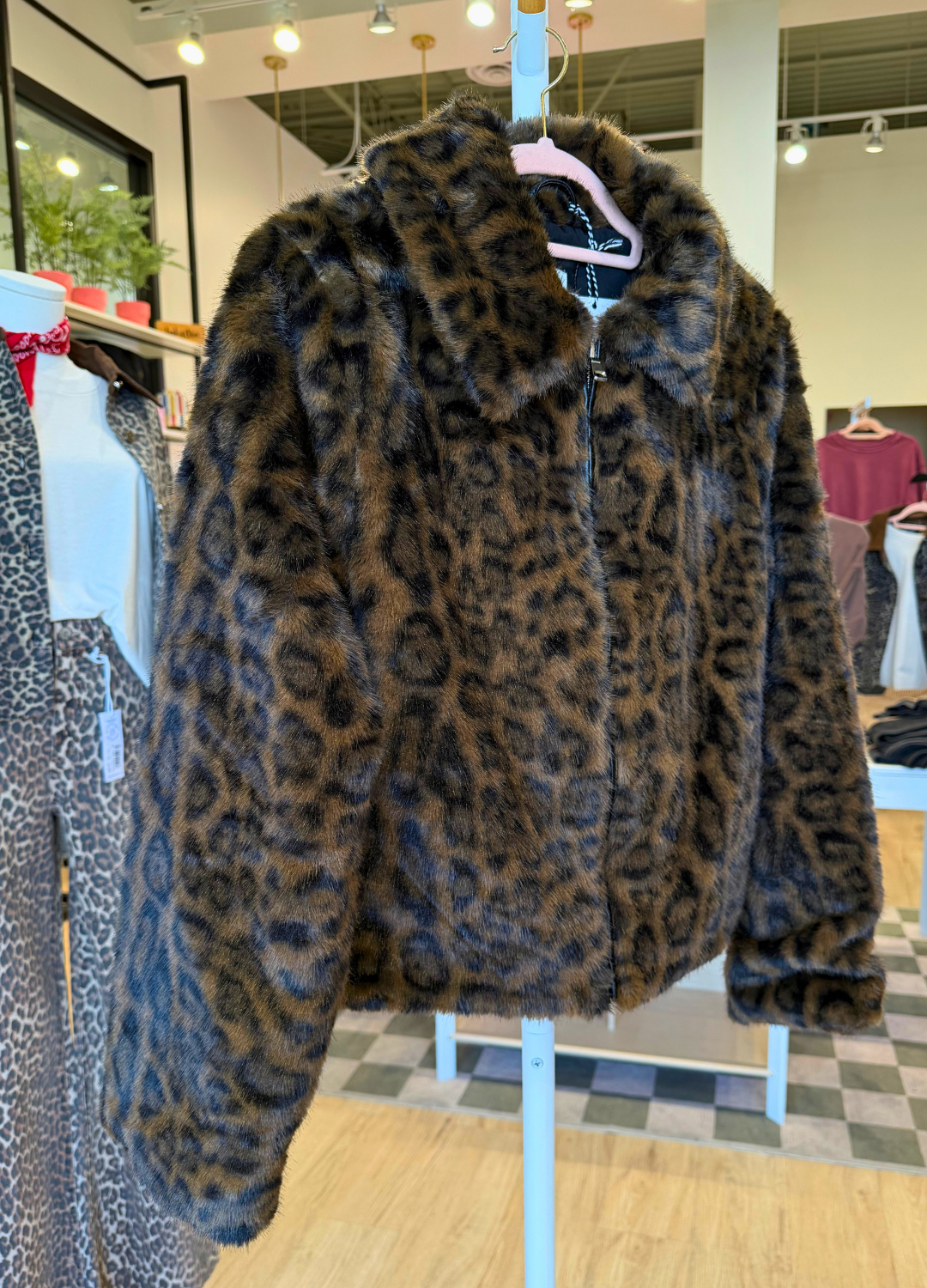 Leopard Faux Fur Coat