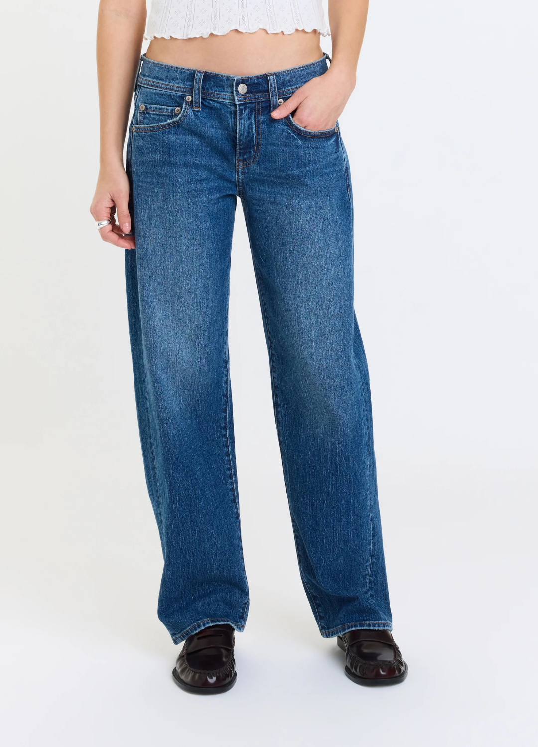 Replay Mid Rise V-Waist Soft Barrel in Almost Home