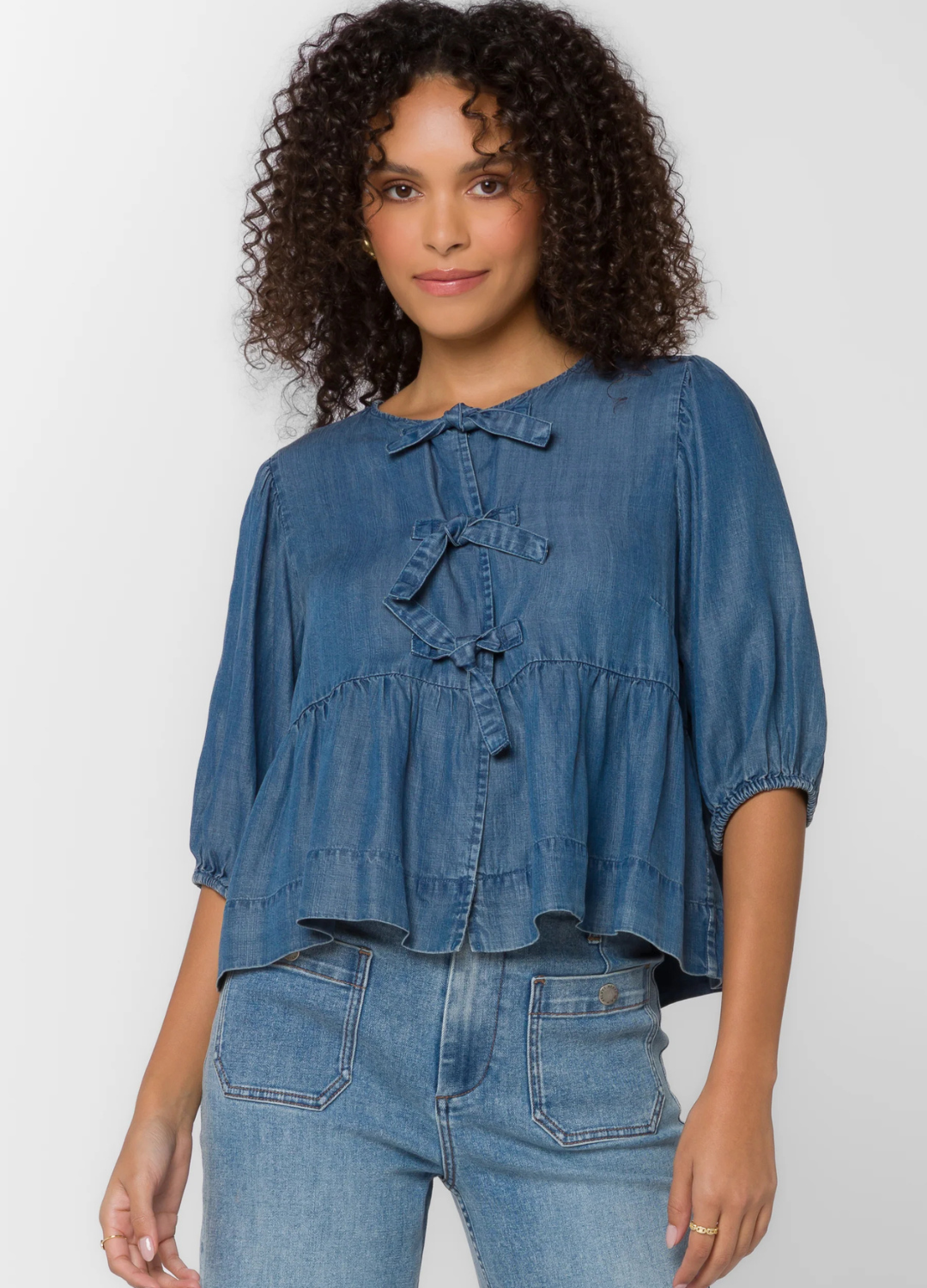 Lamont Triple Bow Peplum Top
