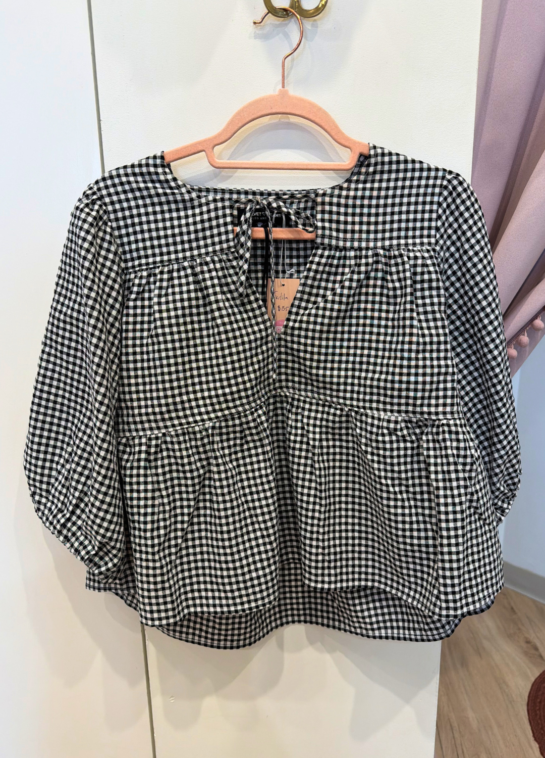 Ferlita Black Gingham Top