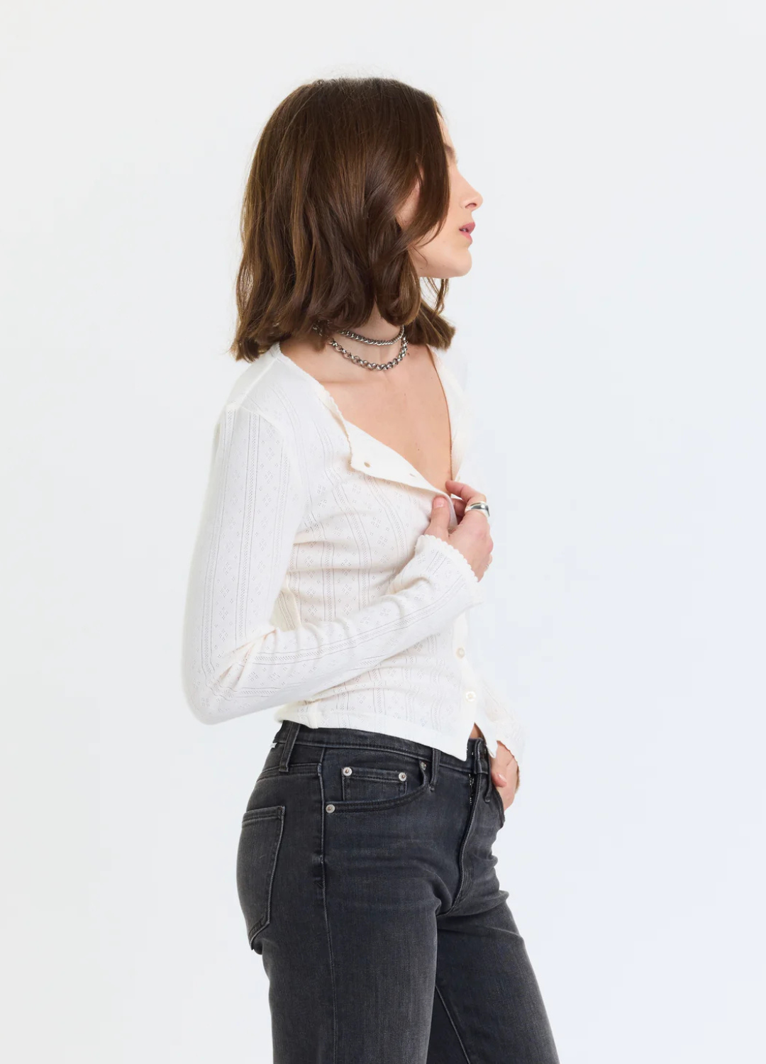 Stargazer Pointelle Long Sleeve Top