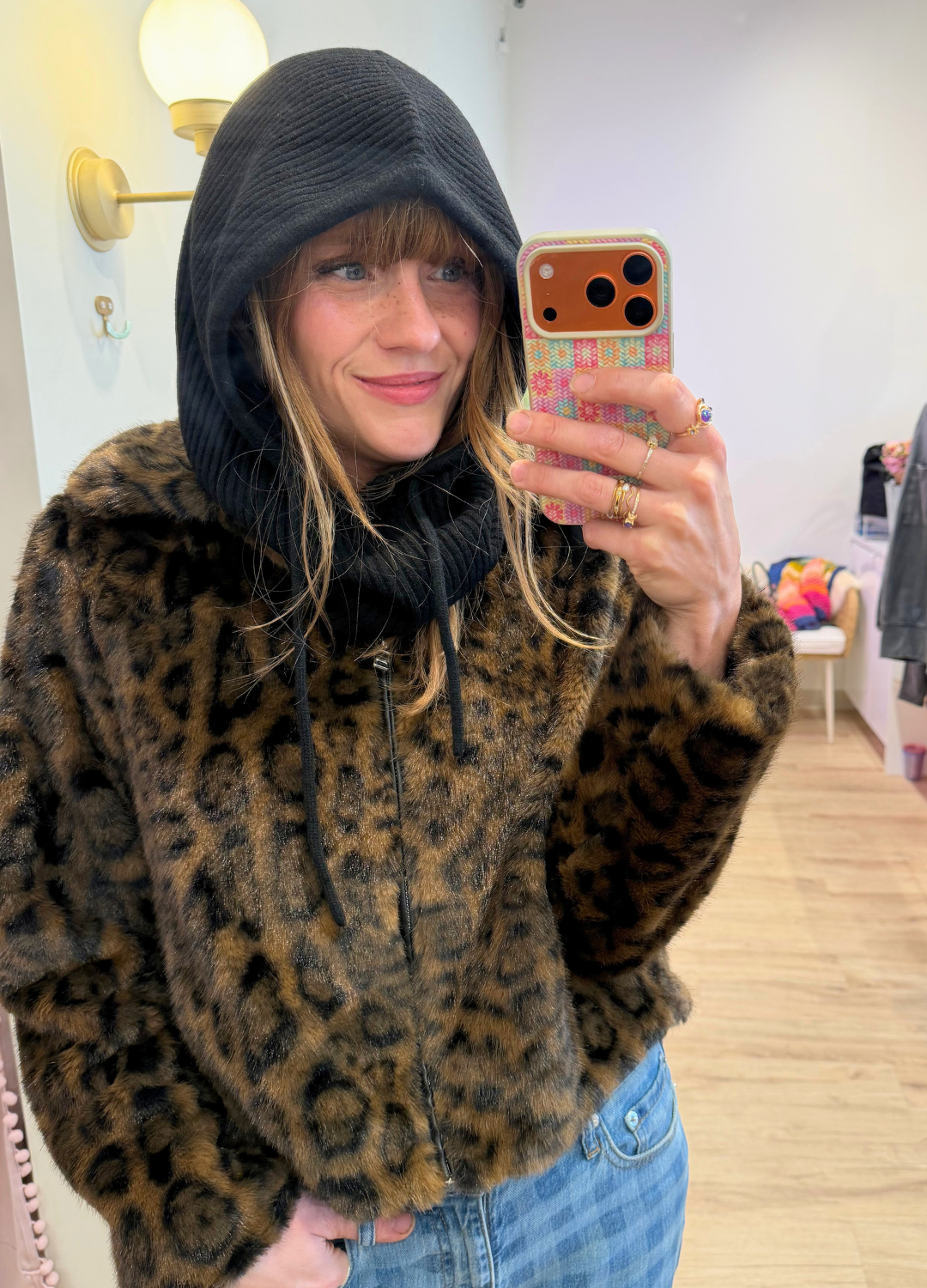 Jackie Ribbed Knit Hood