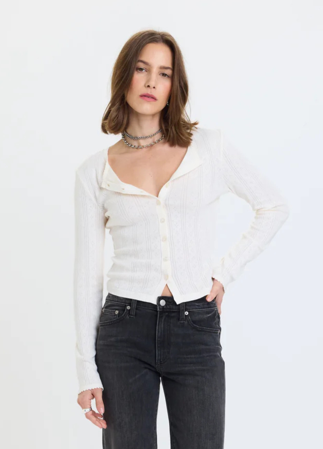 Stargazer Pointelle Long Sleeve Top