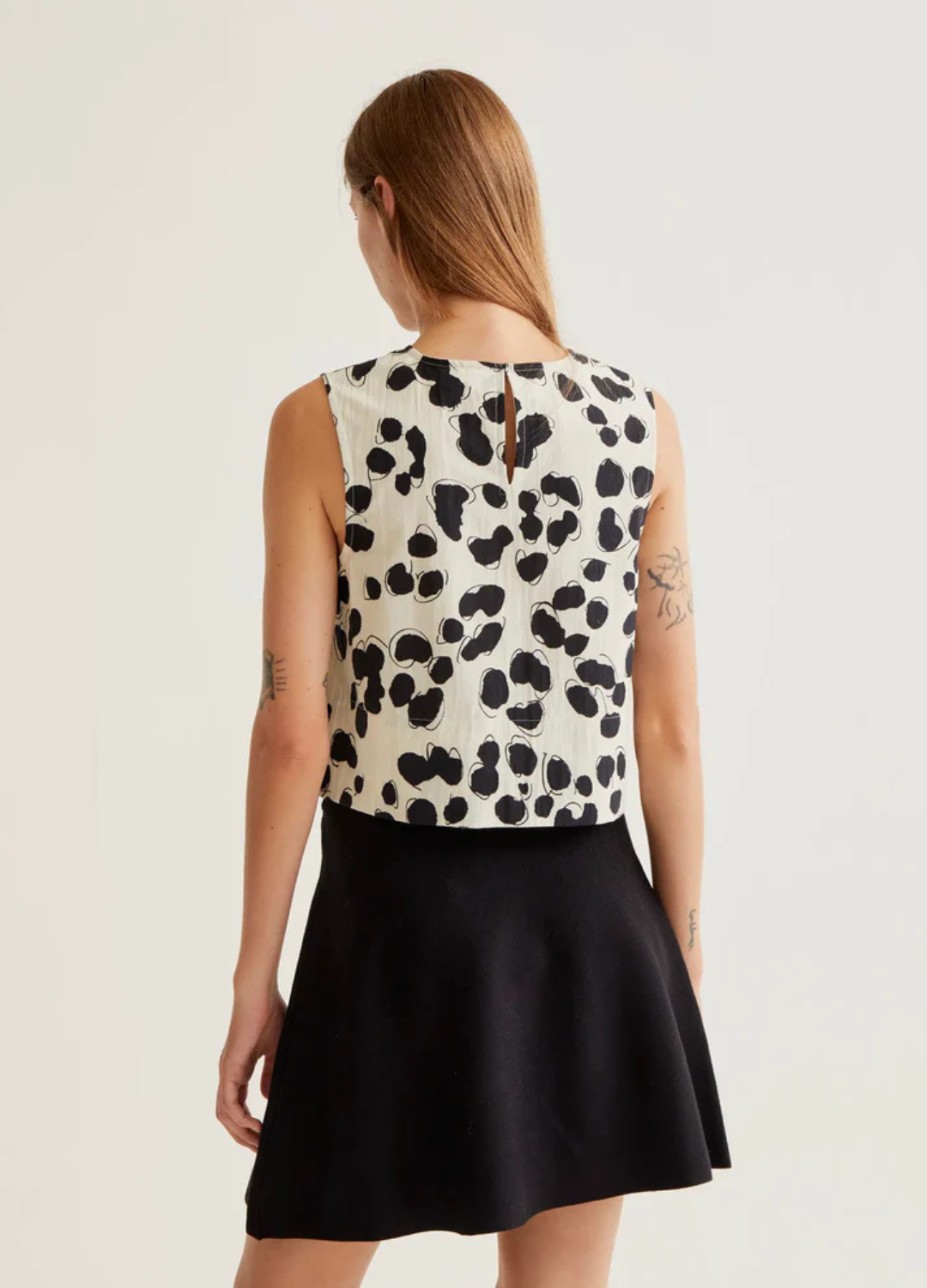 Dalmatian Print Sleeveless Top