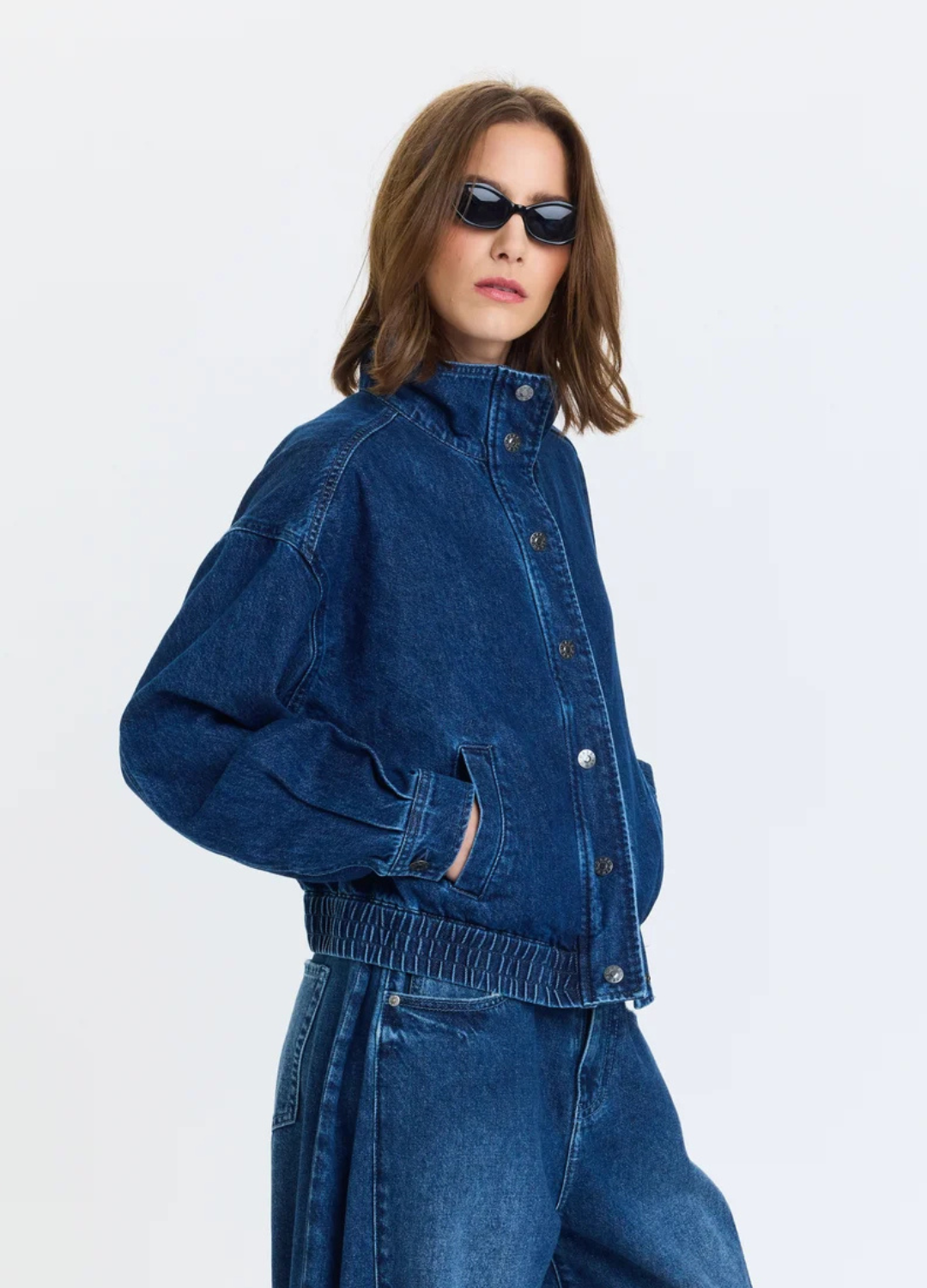 Phantom Funnel Neck Denim Jacket