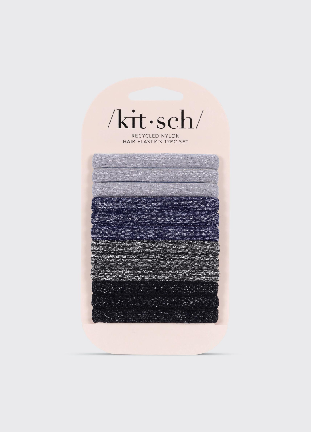 Glitter Nylon Hair Elastics - Pack of 12