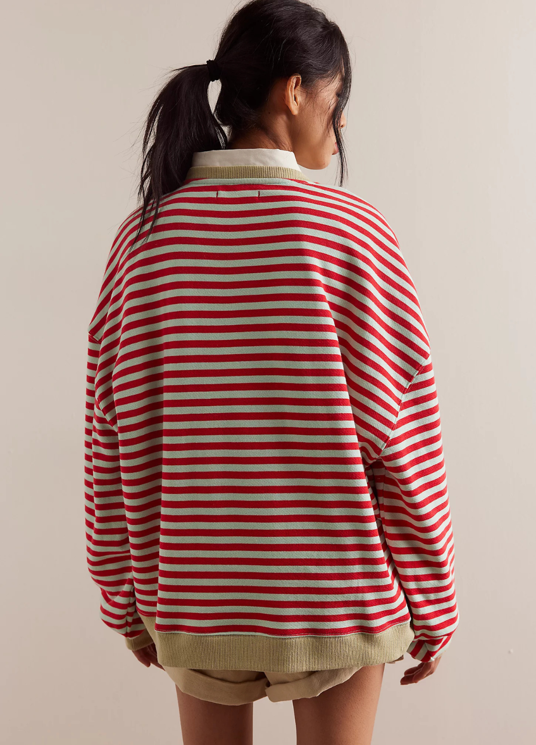 Classic Striped Oversized Crewneck