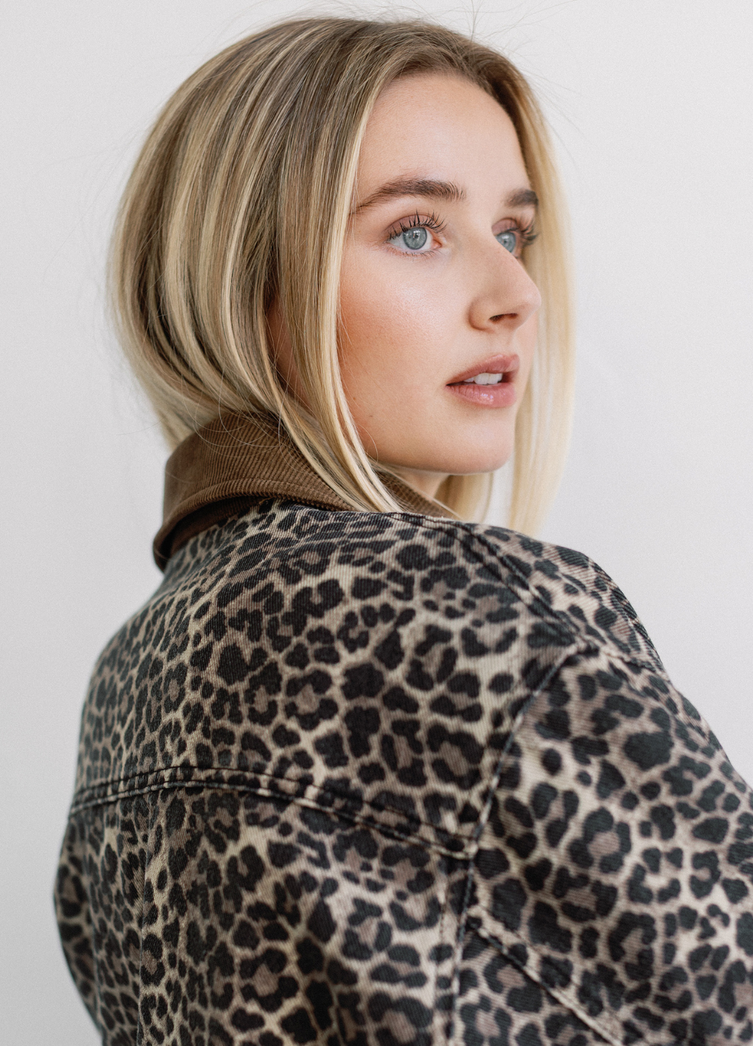 Leopard Magali Denim Jacket