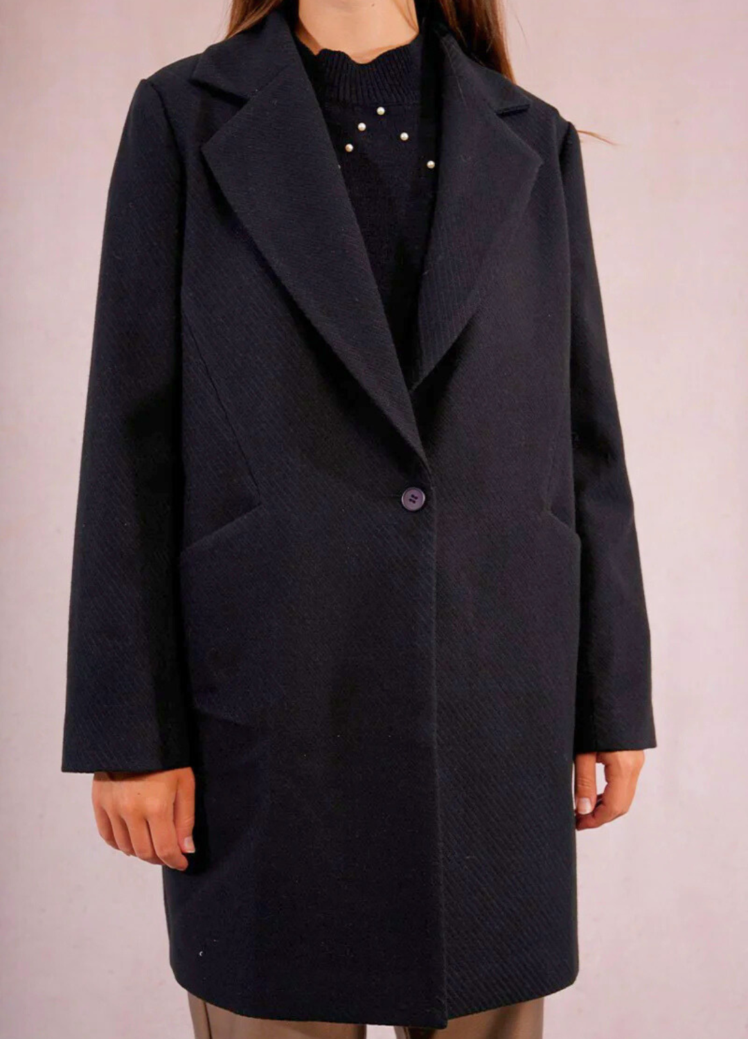 Relaxed Fit Textured Coat