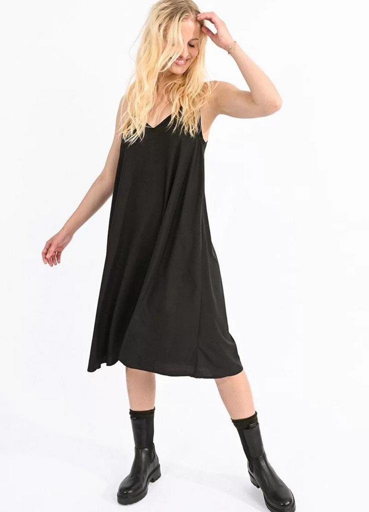 V-Neck Slip Dress // Black