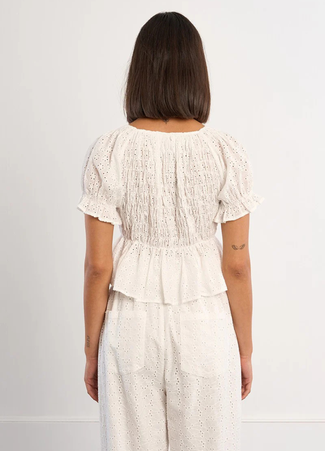 Ashley Eyelet V Neck Top