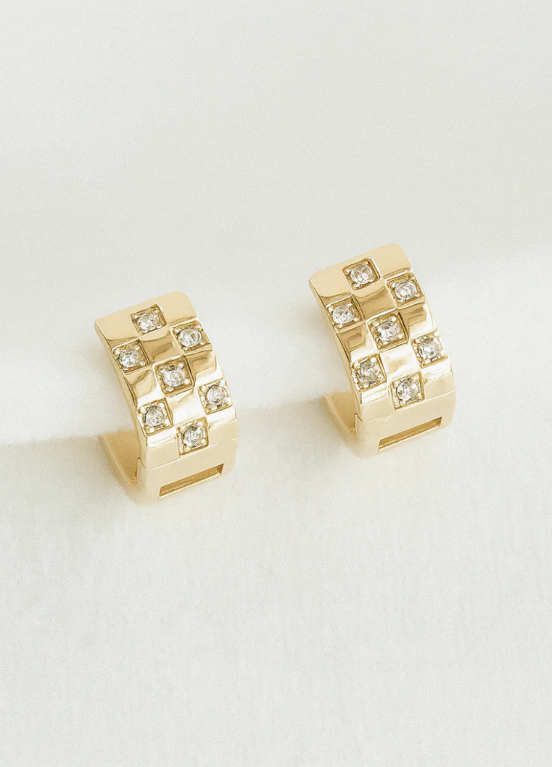Olivia Checkerboard Hoop Earrings
