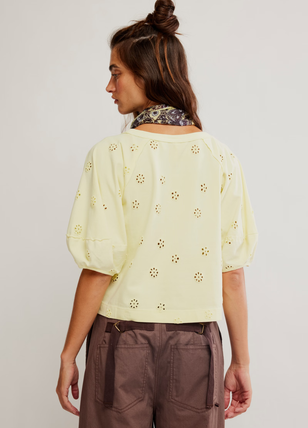 Jessie Eyelet Half-Sleeve Tee