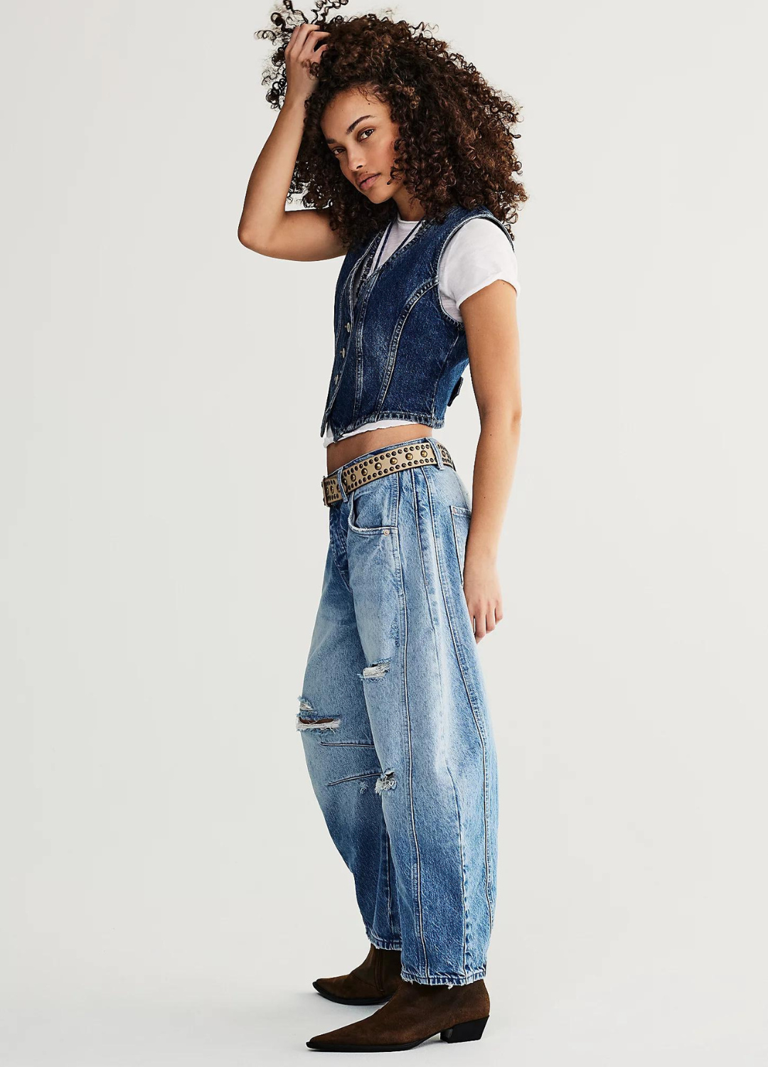 We The Free Good Luck Mid-Rise Barrel Jeans