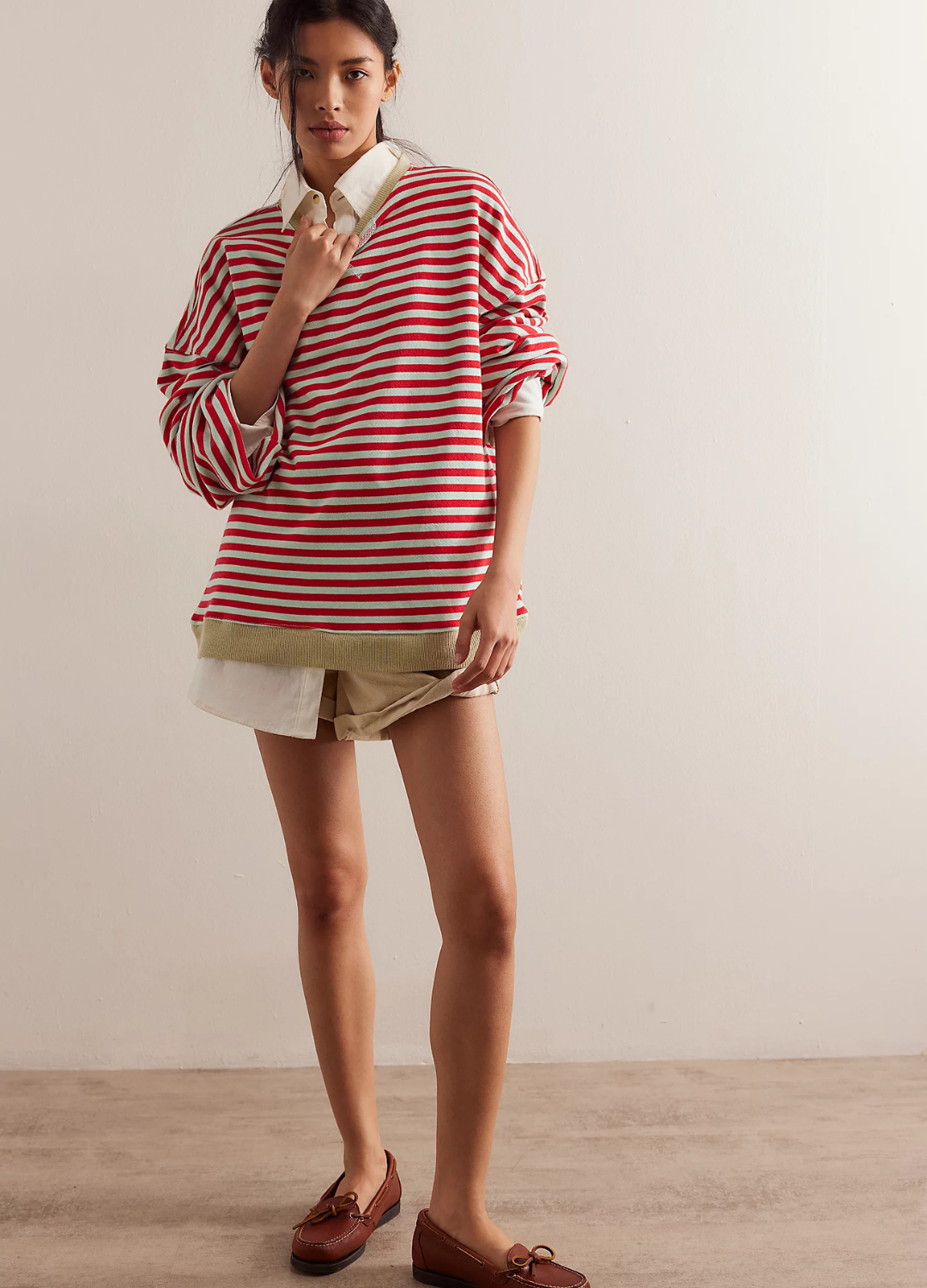 Classic Striped Oversized Crewneck