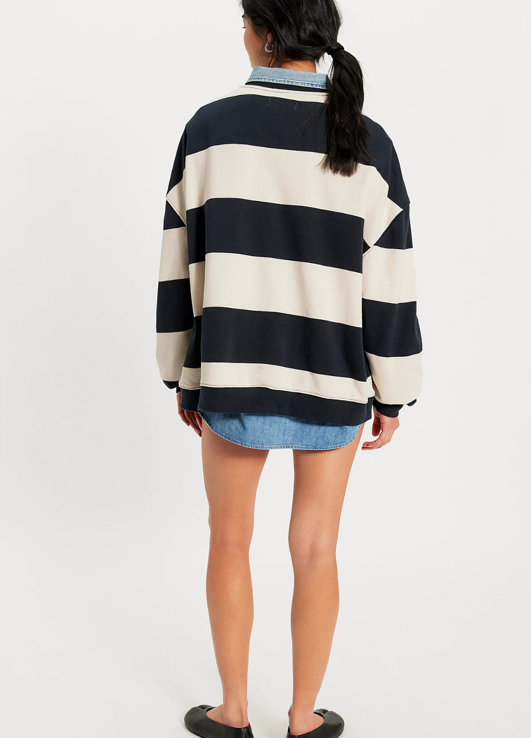 We The Free Classic Wide Stripe Oversized Crewneck