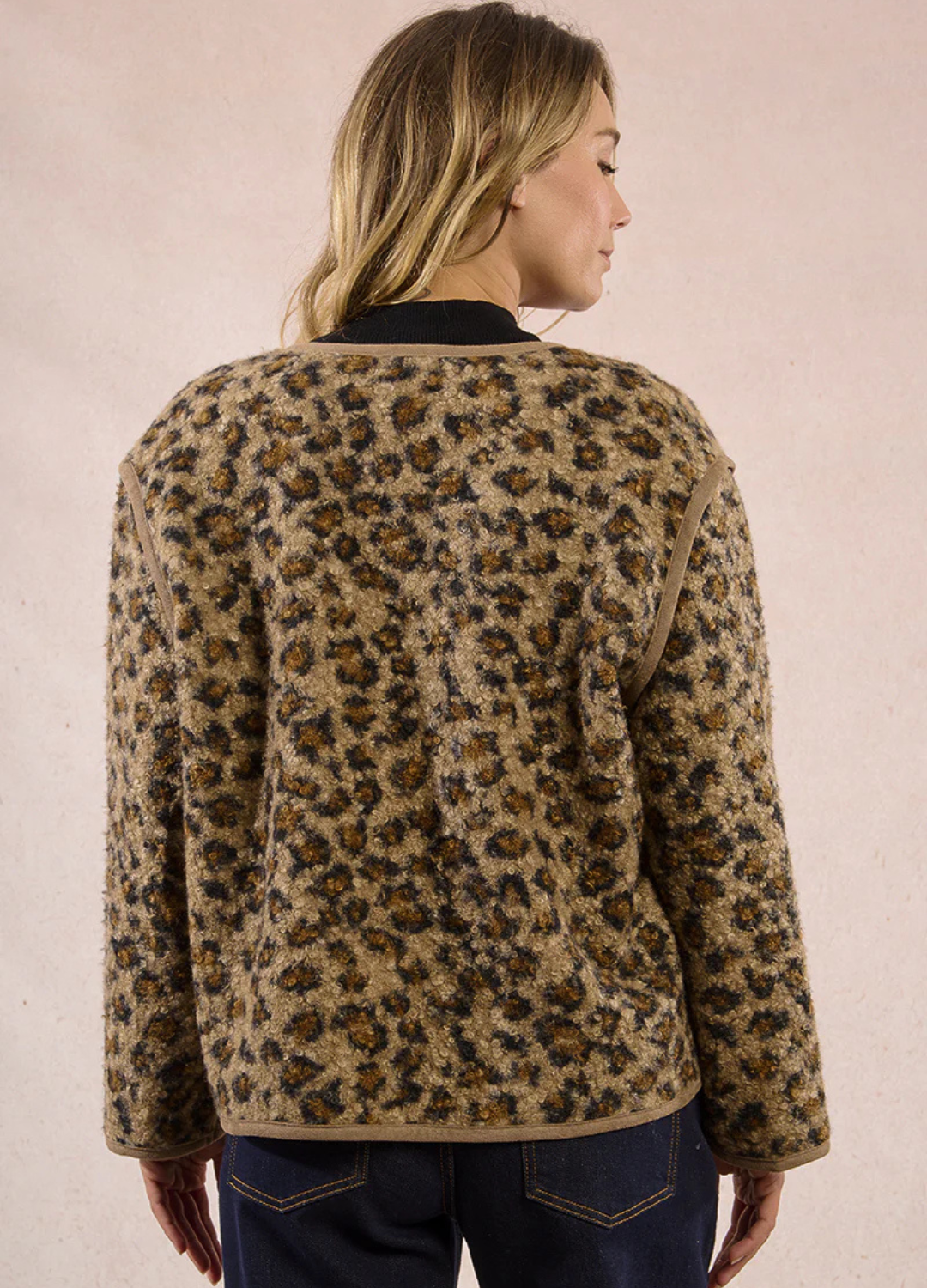 Leopard Print Button Up Jacket