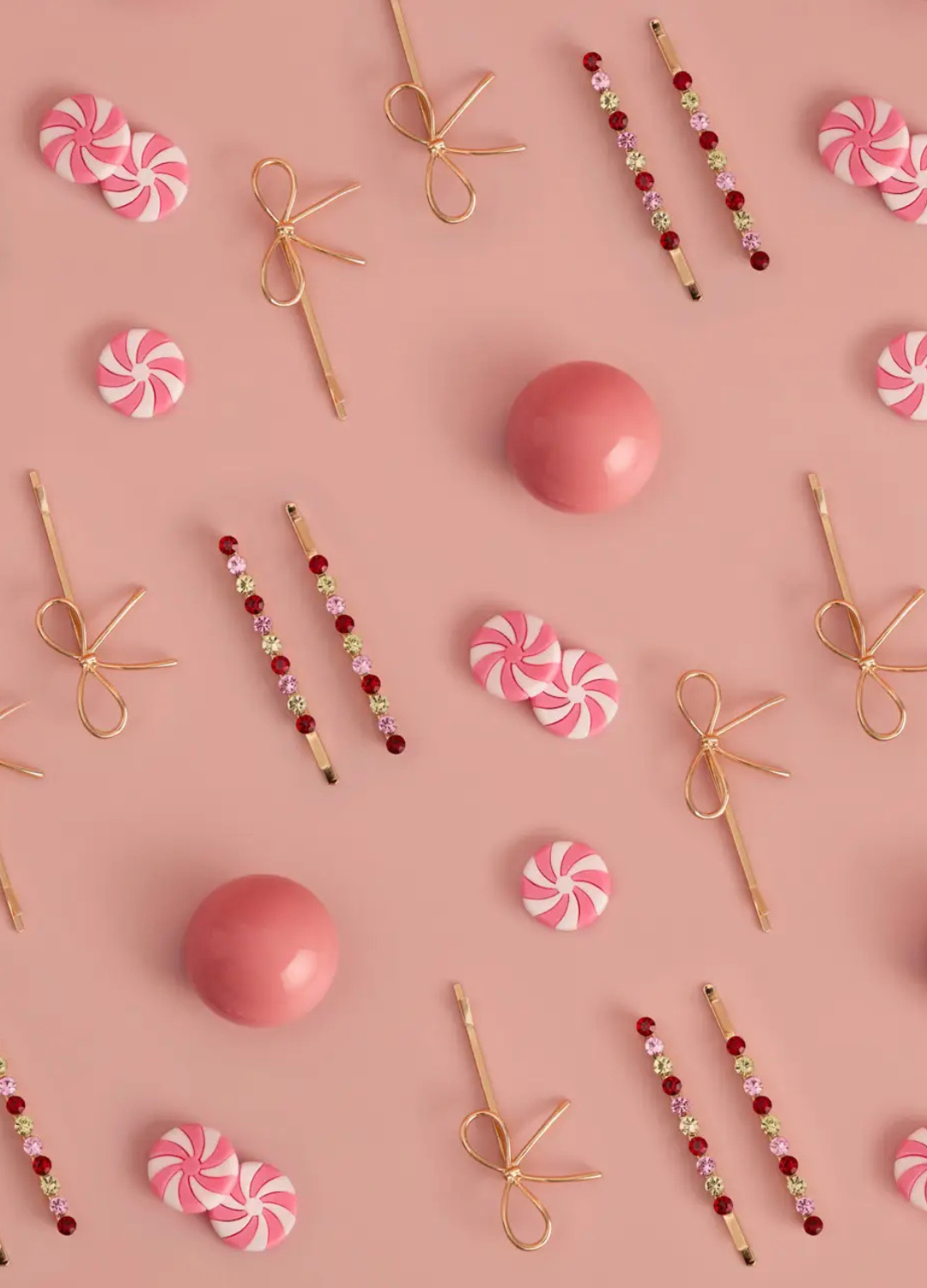 Holiday Gemstone Bobby Pin & Bow Set