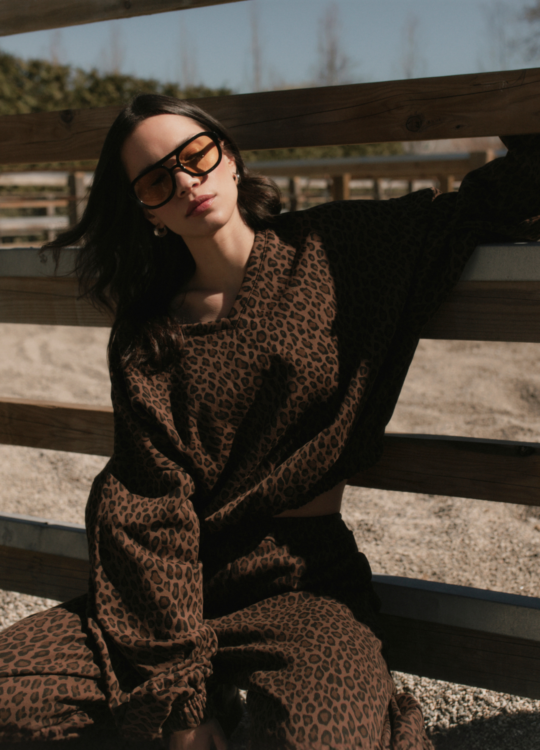 Leopard High V Oversized Sweater