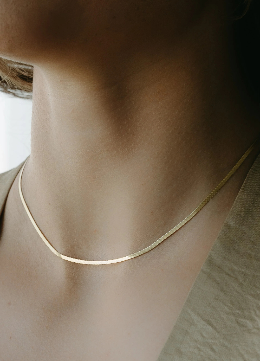 Dainty Herringbone Chain Necklace