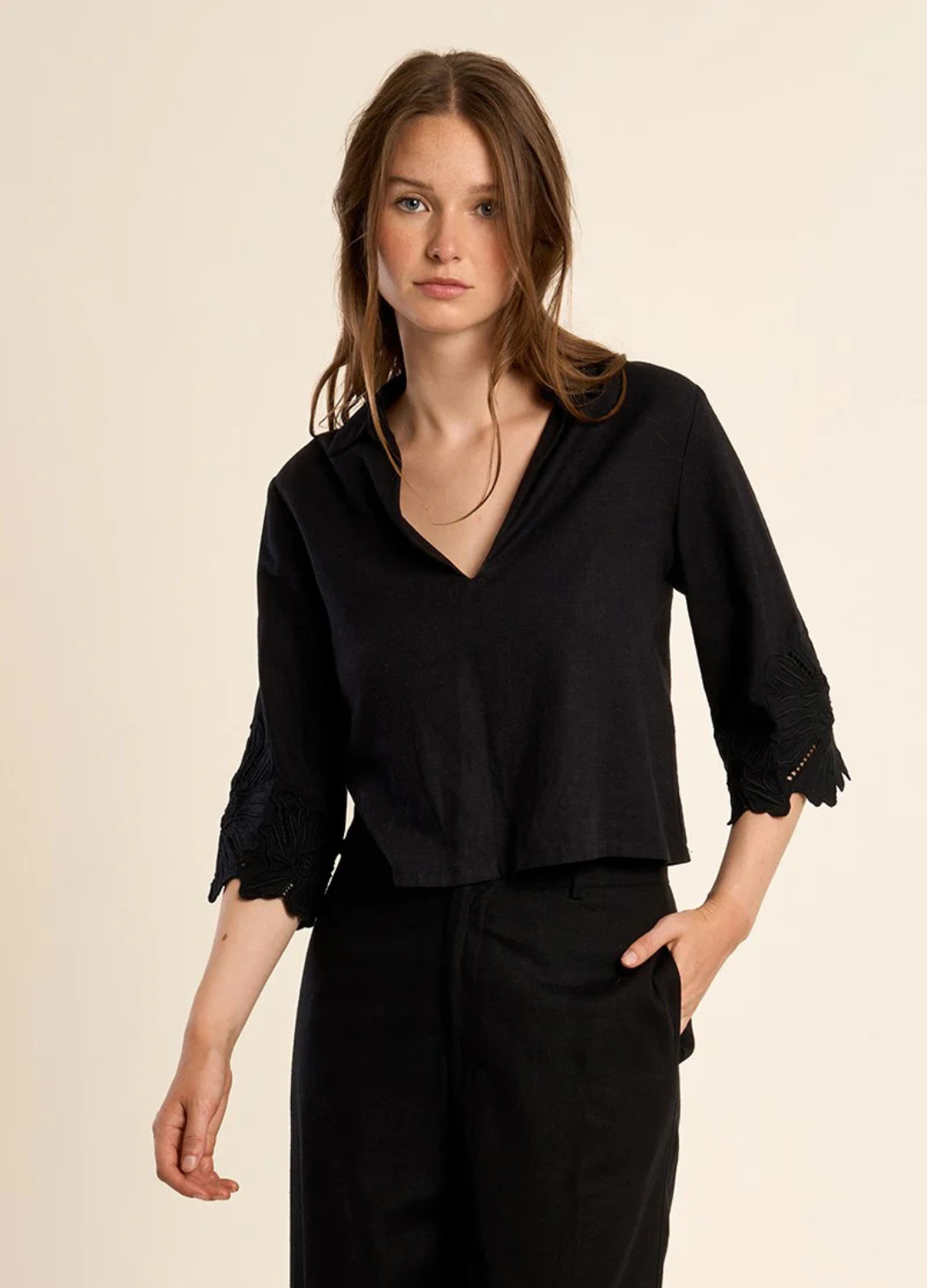 Lila Embroidered Blouse