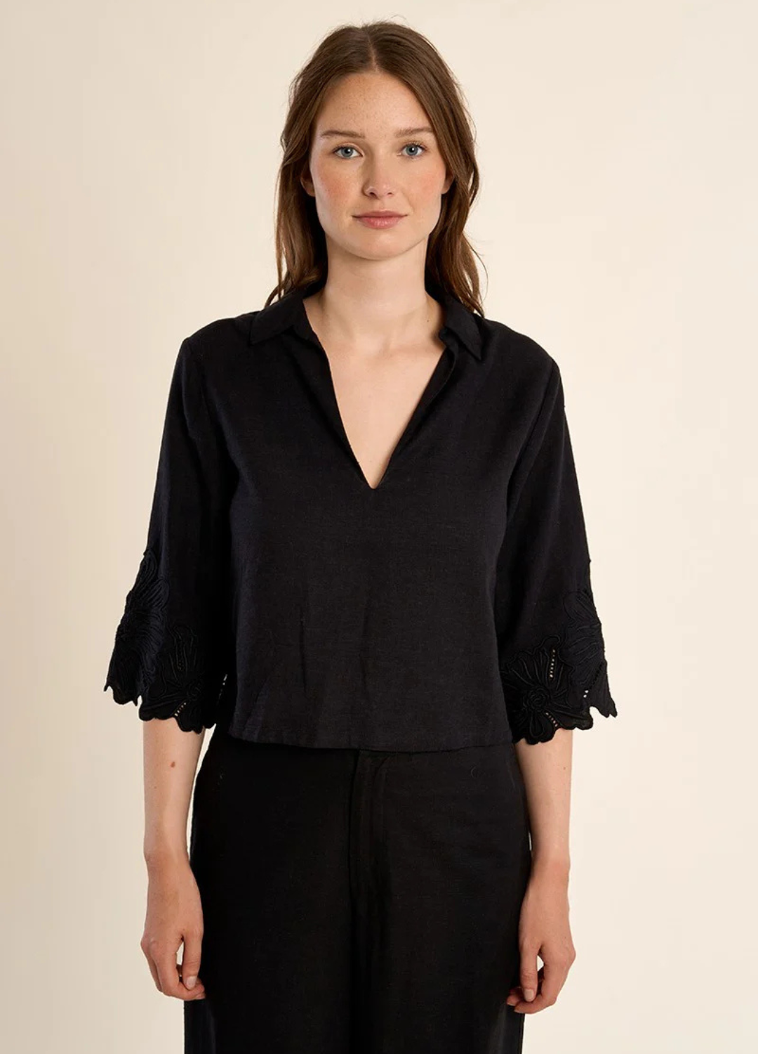 Lila Embroidered Blouse