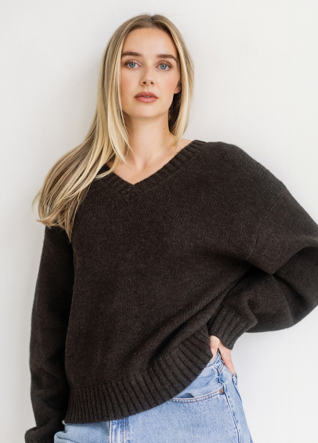 Knit V-Neck Sweater