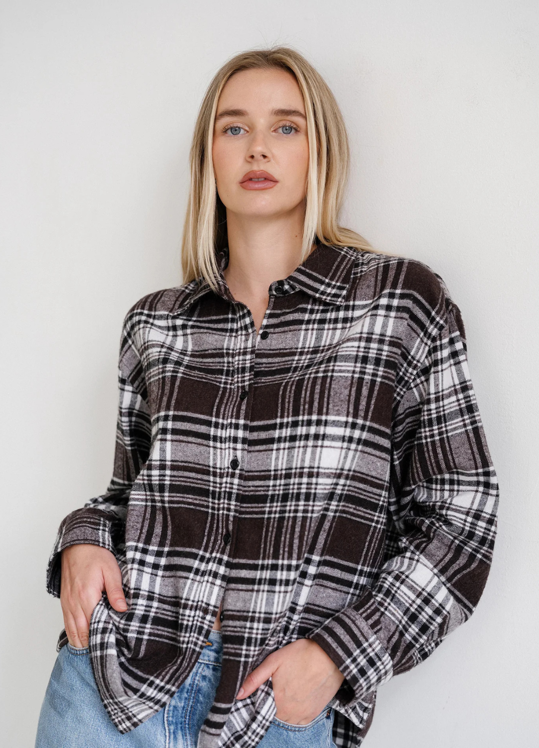 Plaid Button Up Flannel Shirt