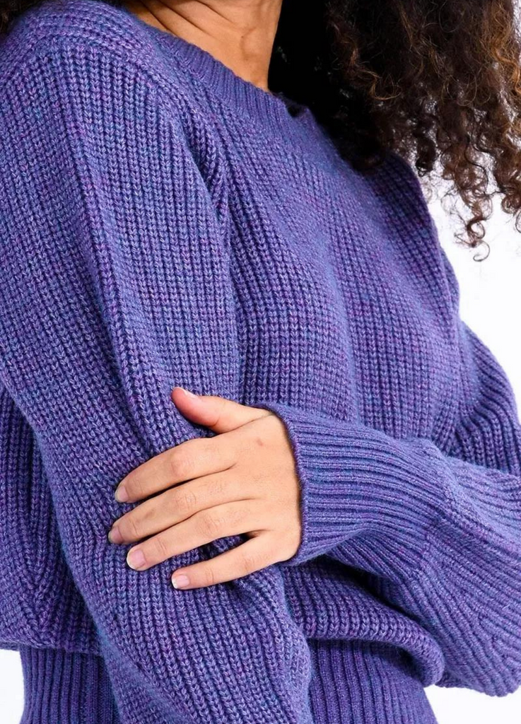 Soft Ribbed Sweater // Purple