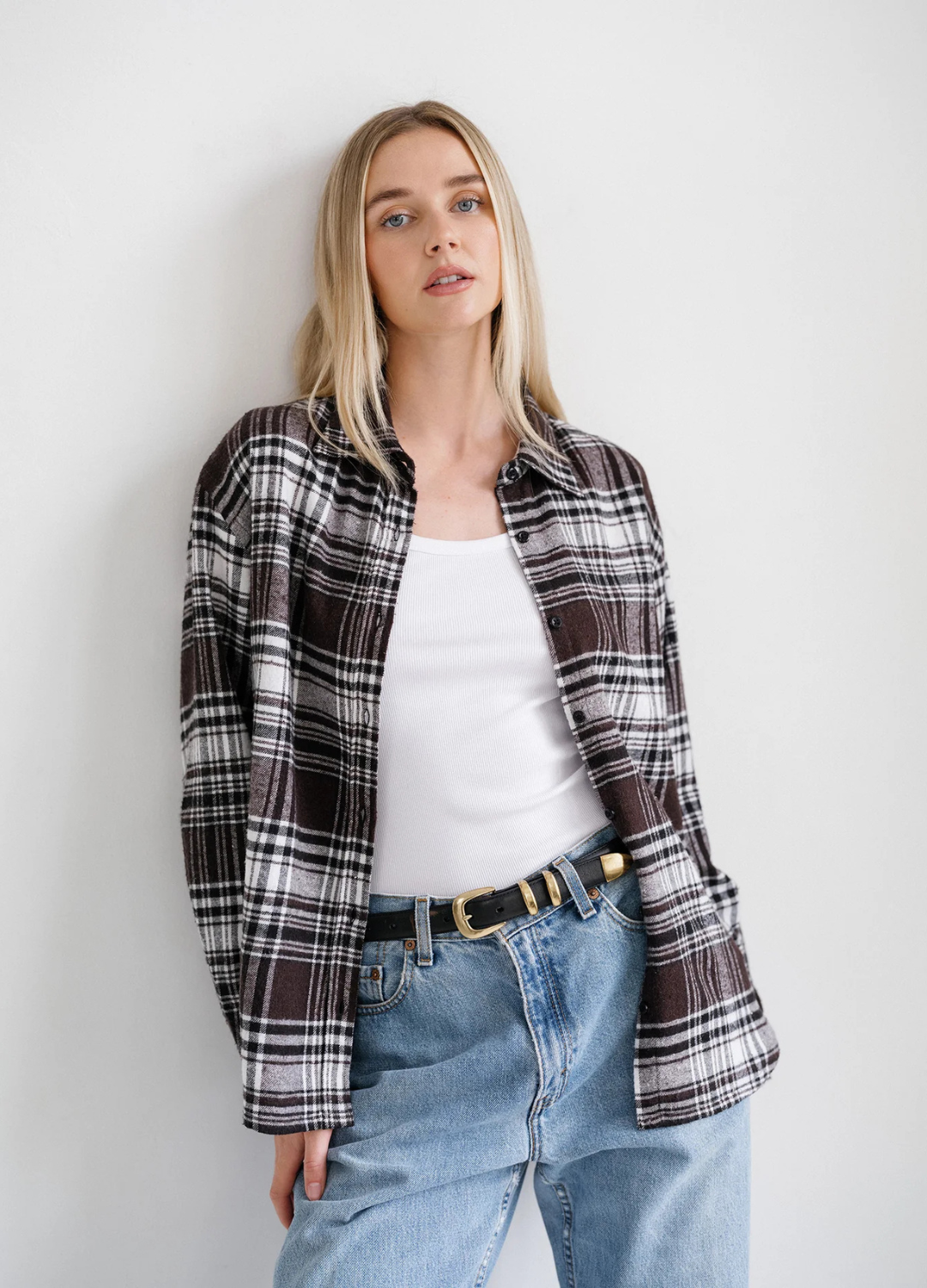 Plaid Button Up Flannel Shirt