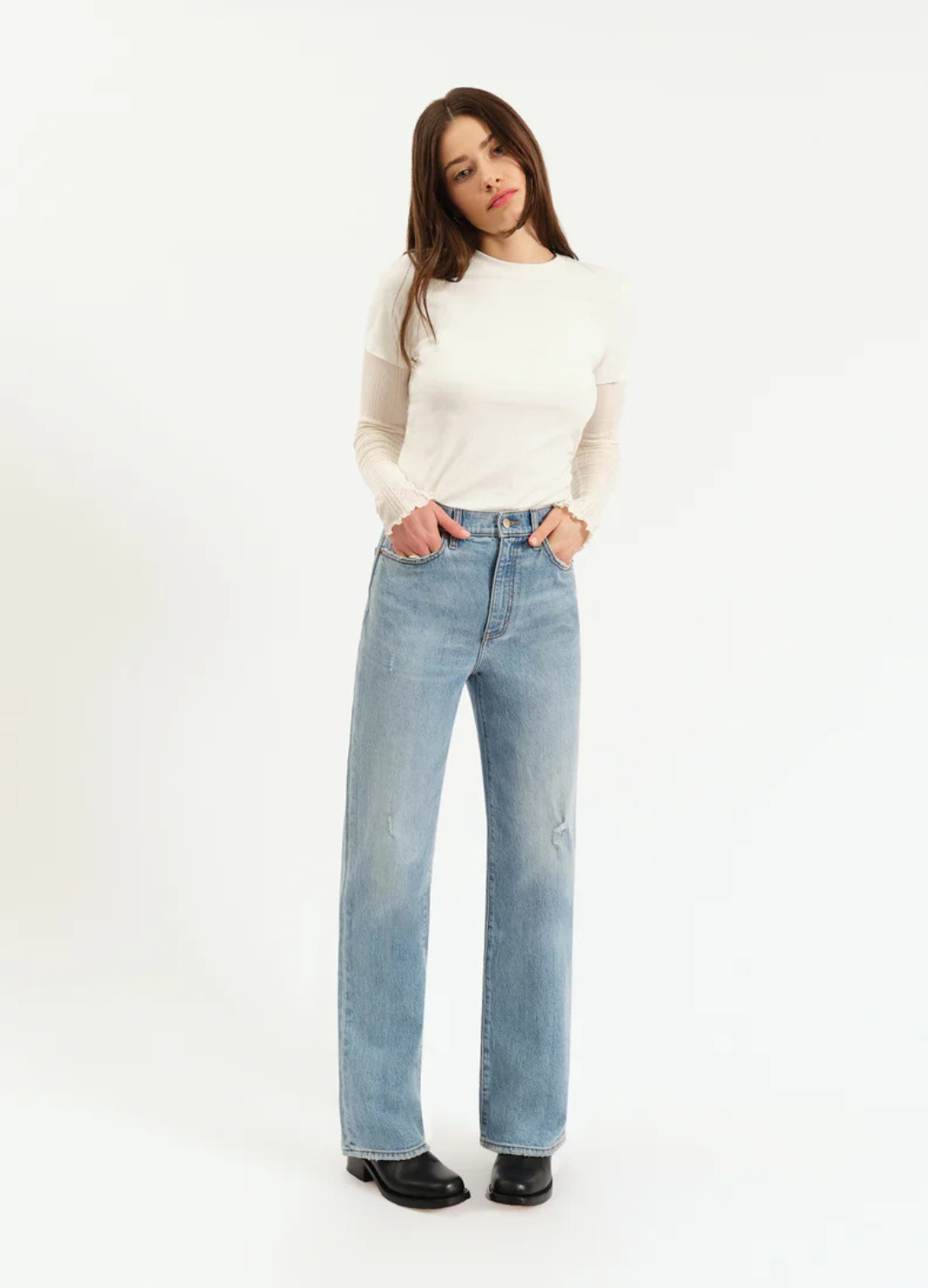 City Straight High Rise Straight Leg Jeans in Be Mine Vintage