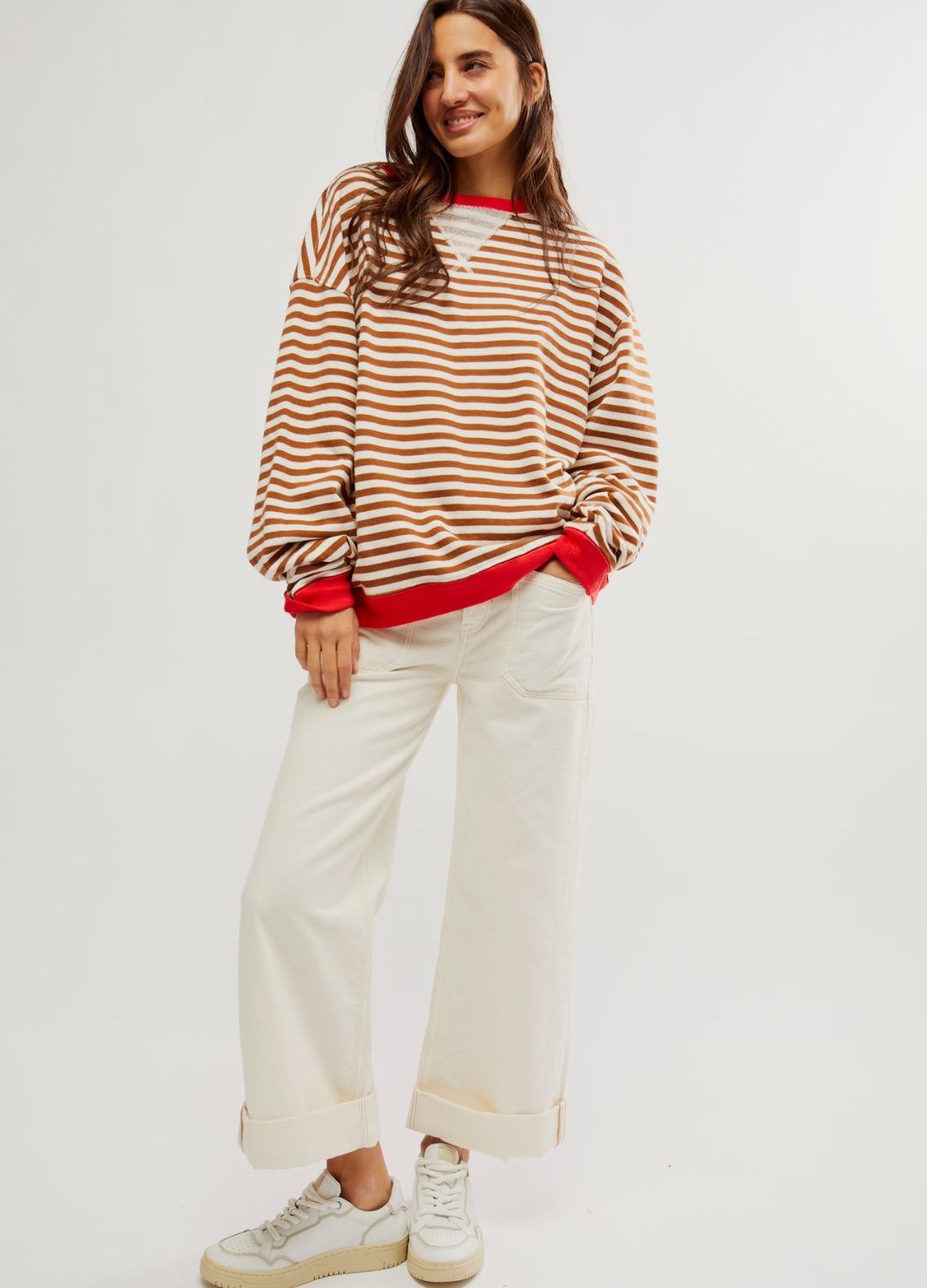 Classic Striped Oversized Crewneck