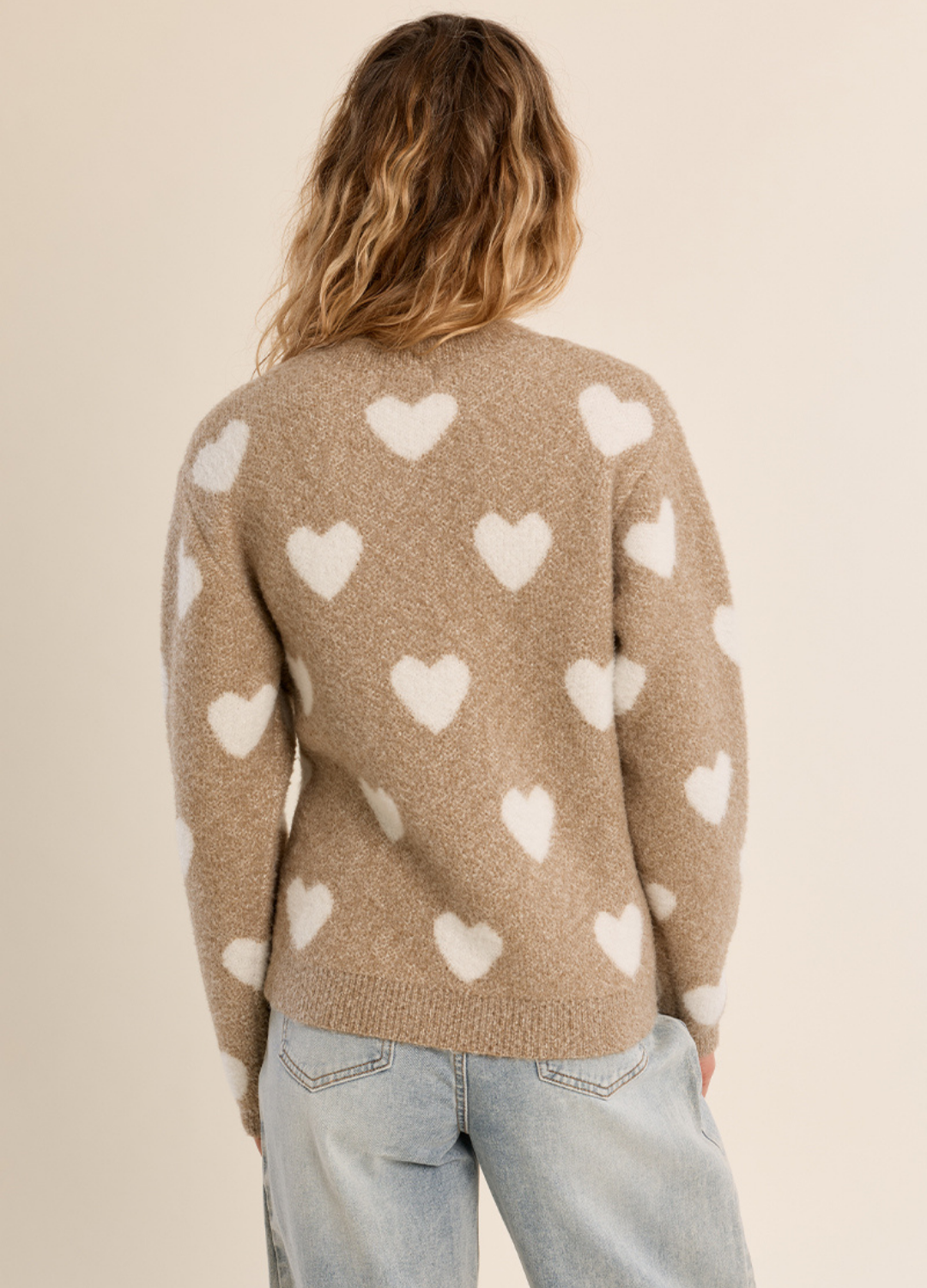 Carley All Over Heart Knit Sweater