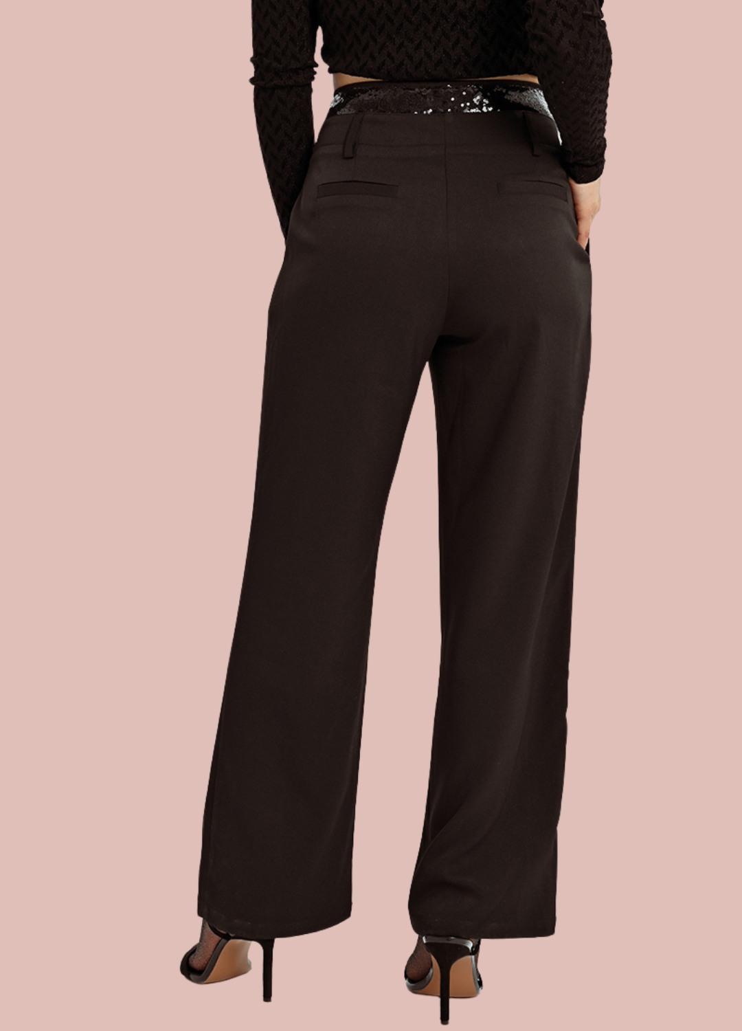 Dress Pant With Sequin Waistband